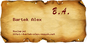 Bartek Alex névjegykártya