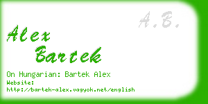 alex bartek business card